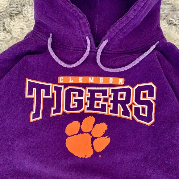 VTG Clemson Tigers Pro Player Tag Hoodie Women's 2XL Men's Large Purple Pullover - Picture 4 of 7